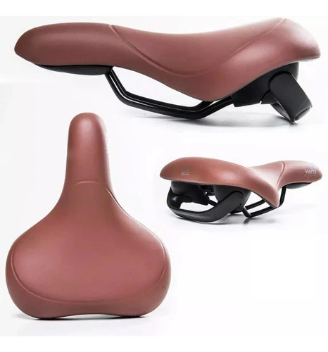 Selim Anatômico Bicicleta Marrom Hertz Confort. Retrô C/alç