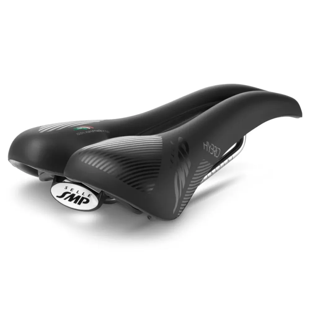 Selim SMP HYBRIDE 140 mm de largura Carris de ço Preto
