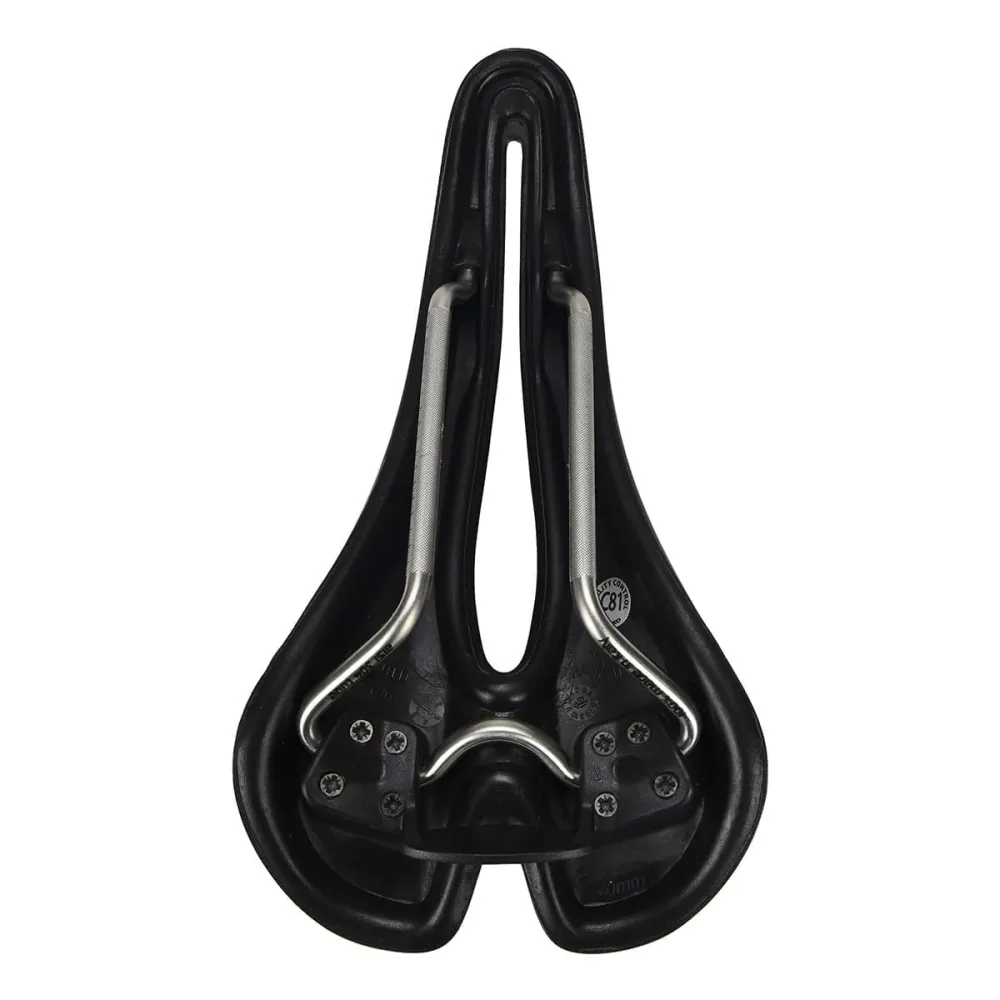 Selim SMP HYBRIDE 140 mm de largura Carris de ço Preto