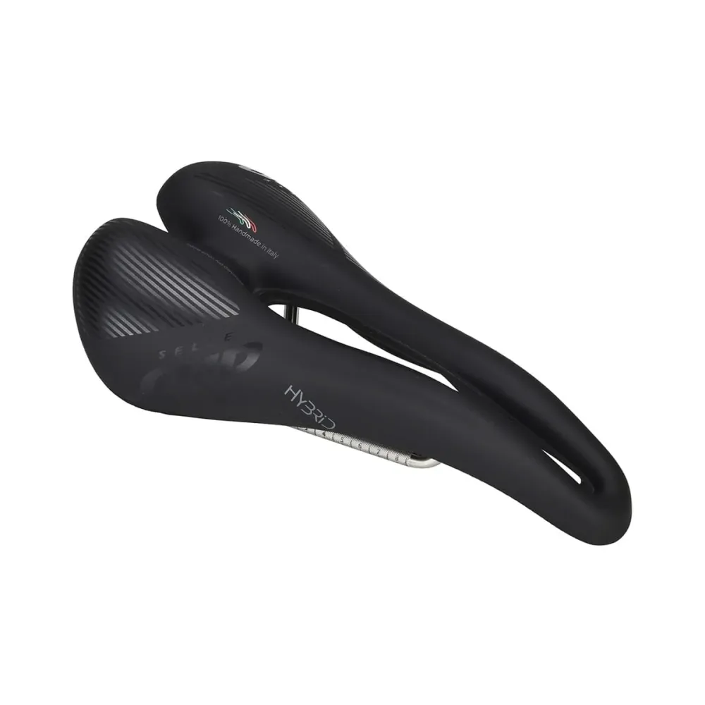 Selim SMP HYBRIDE 140 mm de largura Carris de ço Preto