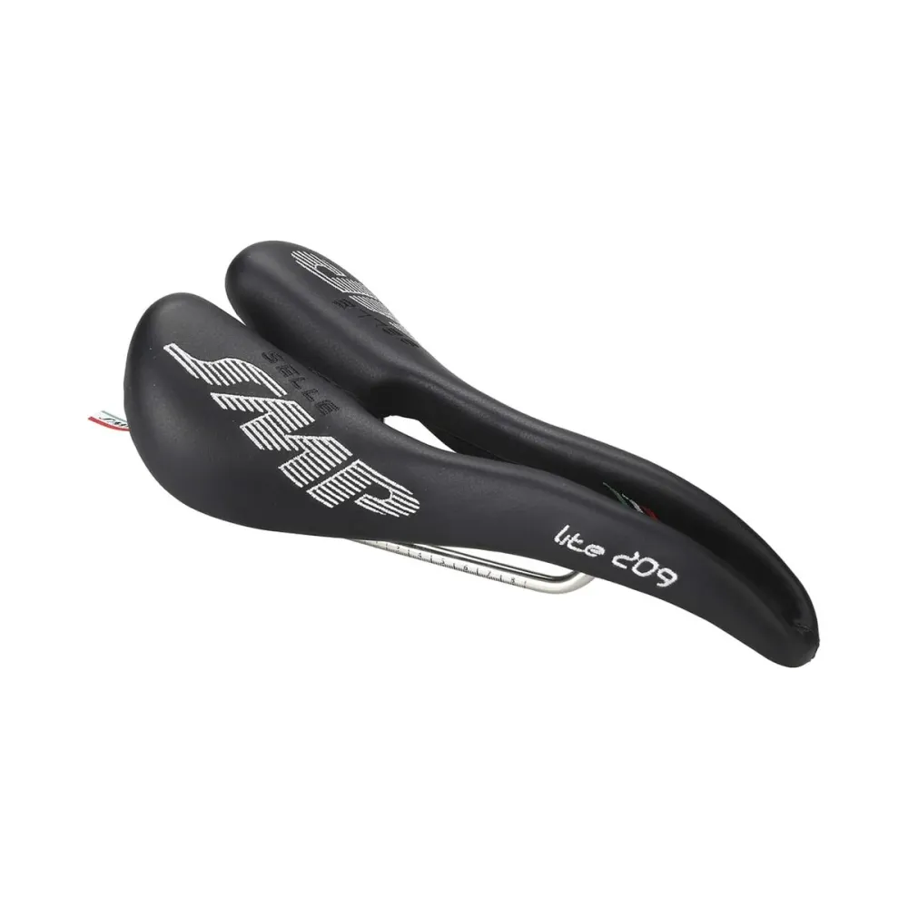 Selim SMP LITE 209 Largura 139mm Carris em ço inoxidável Preto