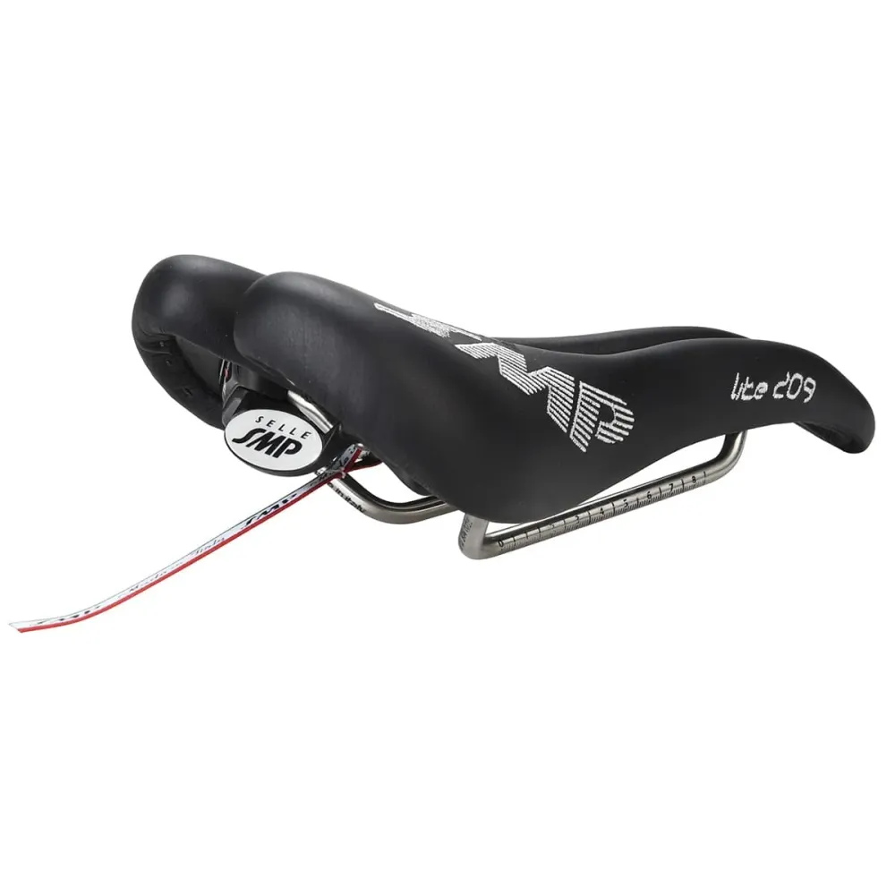 Selim SMP LITE 209 Largura 139mm Carris em ço inoxidável Preto