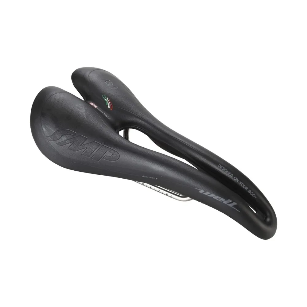 Selim SMP WELL GEL Largura 144mm Carris de ço Preto