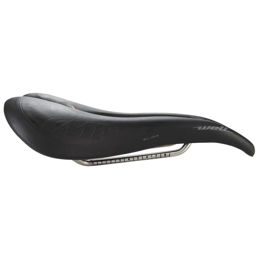 Selim SMP WELL GEL Largura 144mm Carris de ço Preto