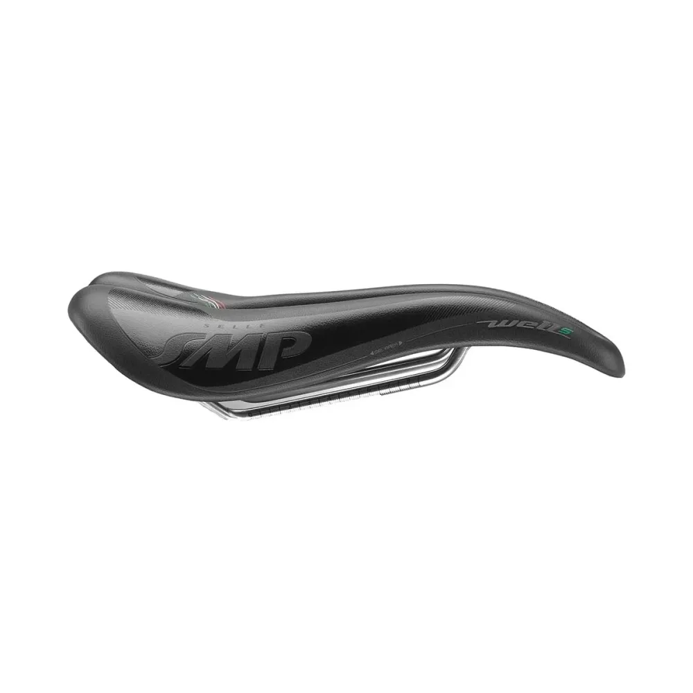 Selim SMP WELLE S GEL Largura 138mm Carris de ço Preto