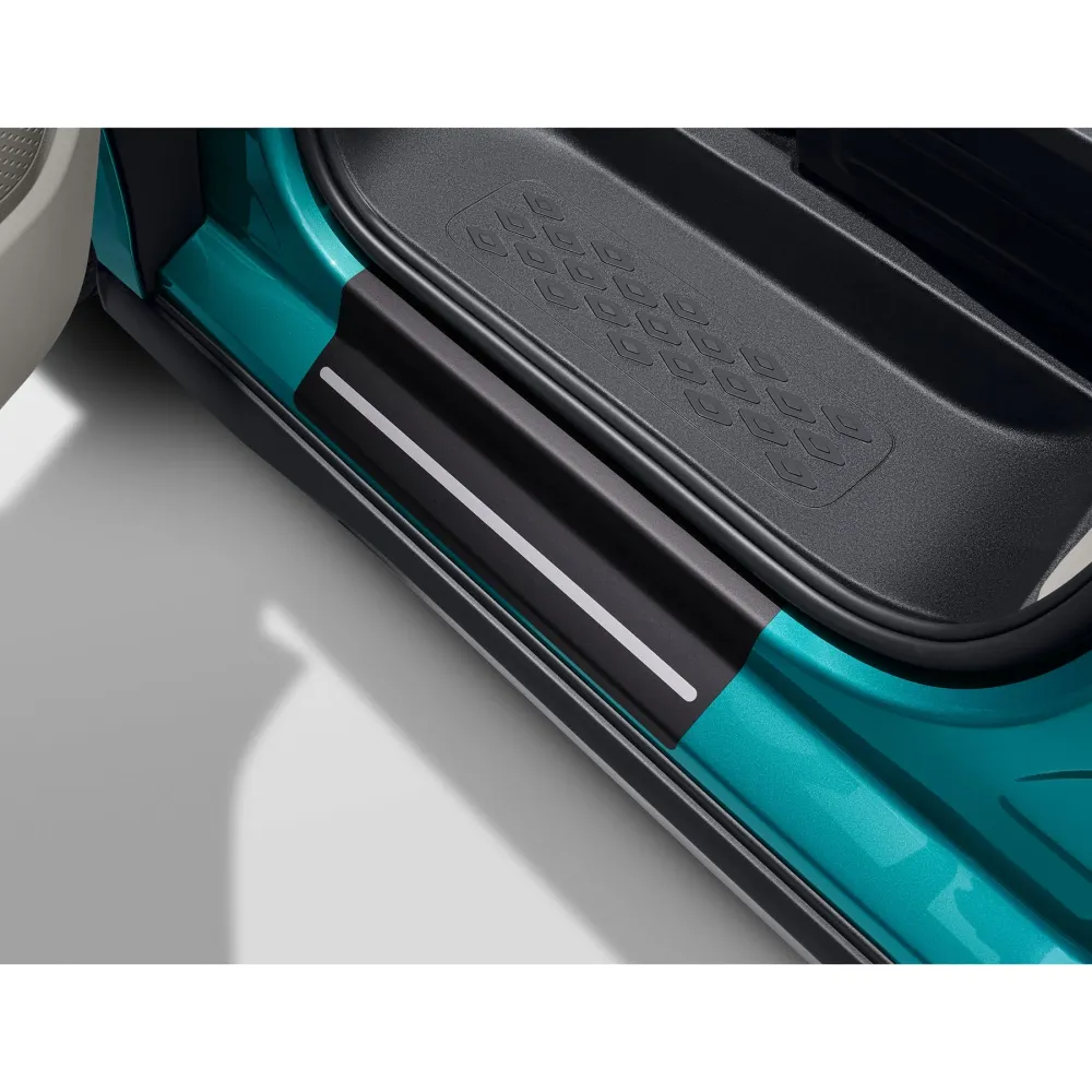 Set folii fata+spate protectie praguri originale Volkswagen ID.Buzz (EB) 2023+, folie negru/silver