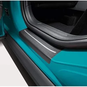 Set folii fata+spate protectie praguri Volkswagen T-Cross (C11) 2018->, folie neagra negru/silver