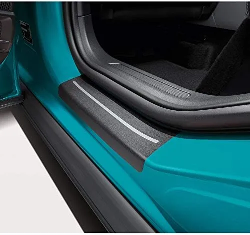 Set folii fata+spate protectie praguri Volkswagen T-Cross (C11) 2018->, folie neagra negru/silver