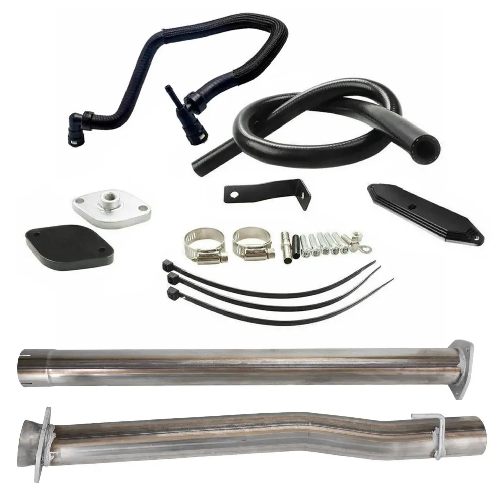 4" Silenciador de escapamento + kit EGR + linha de líquido de arrefecimento para Ford F250 F350 F450 Super Duty 6,7 L Dies...