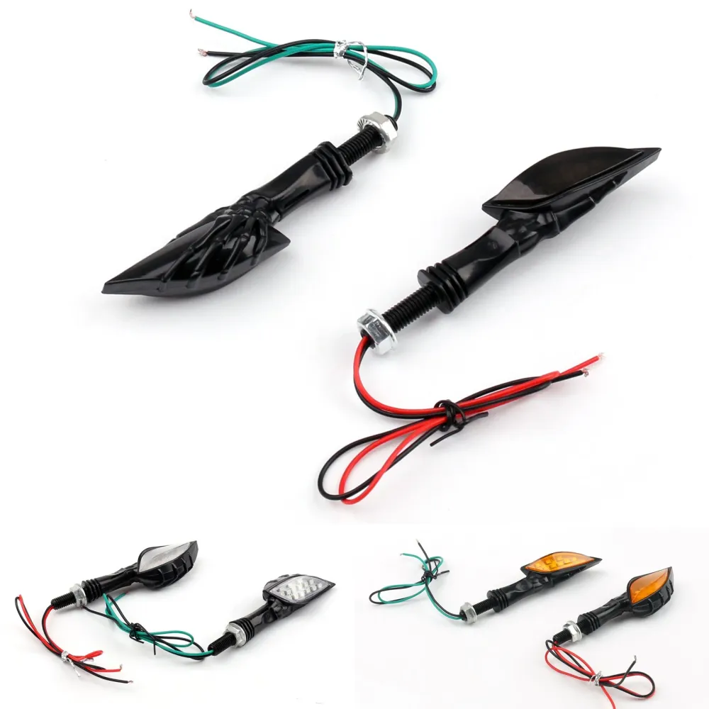 Sinais de curva para LED de esqueleto preto universal indicador de pisca -pisca 3 cor genérico de cor genérico