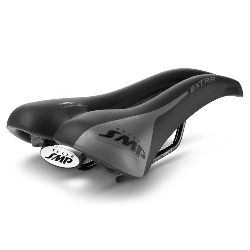 SMP EXTRA Selim 140mm Largura Trilhos de ço Preto
