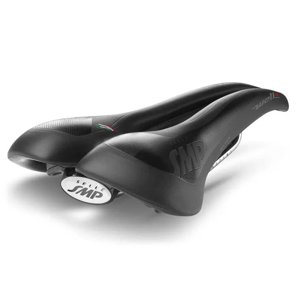 SMP WELL M1 GEL Saddle 163mm Wide Stainless Steel Rails Black