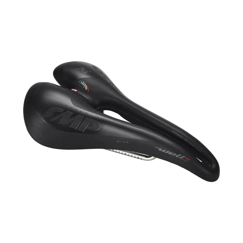 SMP WELL M1 GEL Saddle 163mm Wide Stainless Steel Rails Black