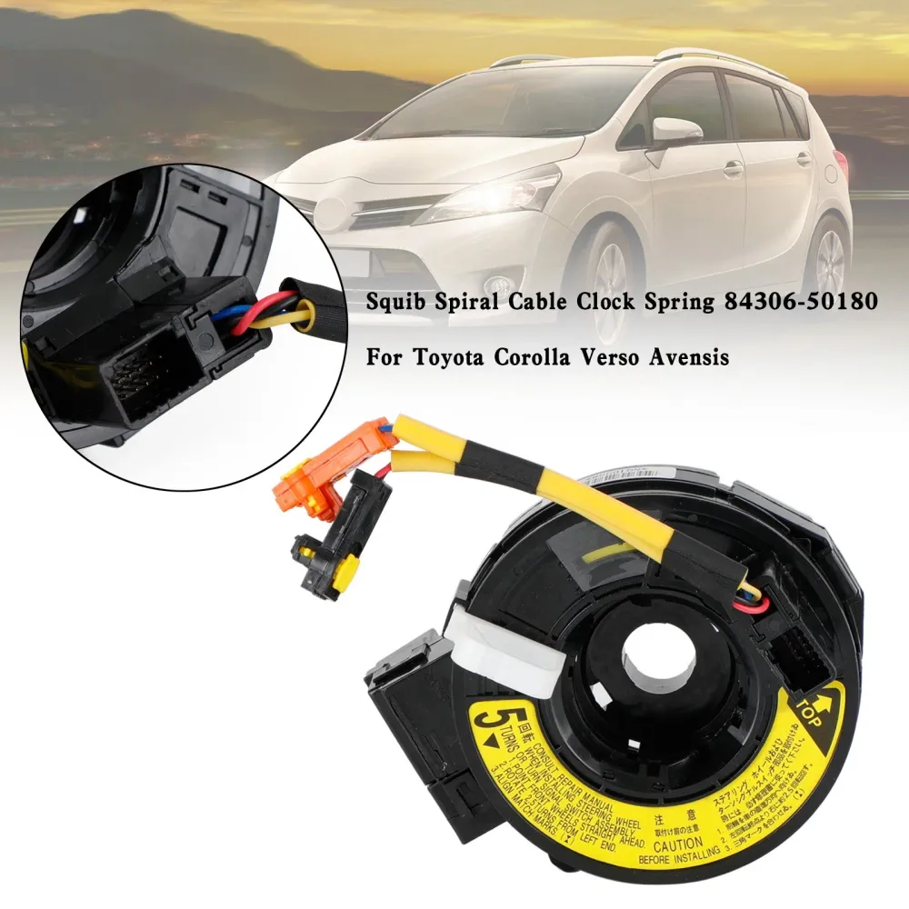 Squib Spiral Cable Clock Spring 84306-50180 para Toyota Corolla Verso Avensis Generic