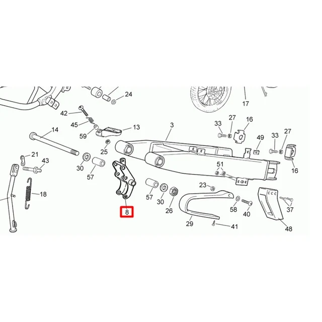 Suporte do motor traseiro Rieju Tango 50