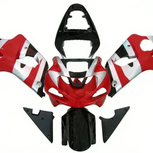 Suzuki GSXR 1000 Preta 2000-2002 & Carenagens vermelhas GSXR Racing Genéricas
