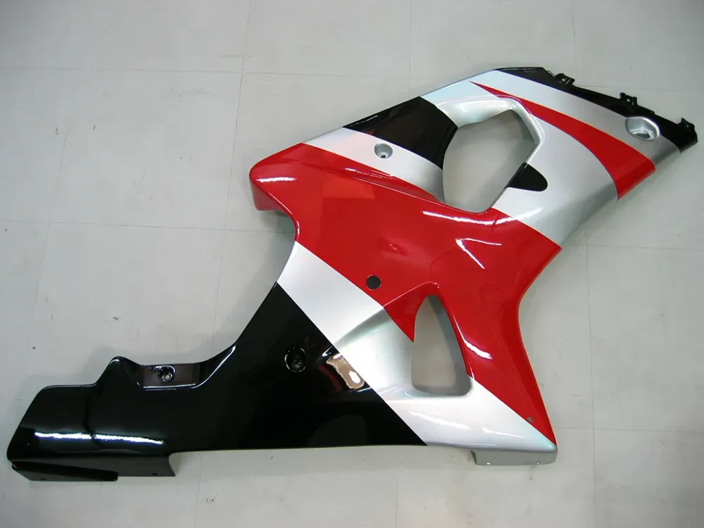 Suzuki GSXR 1000 Preta 2000-2002 & Carenagens vermelhas GSXR Racing Genéricas
