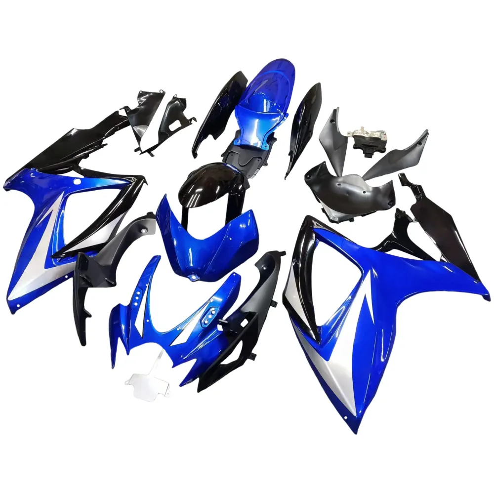 Suzuki GSXR 600 750 Azul 2006-2007 & Carenagens pretas GSXR Racing Genéricas