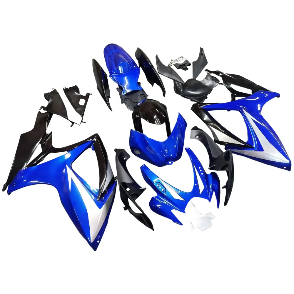 Suzuki GSXR 600 750 Azul 2006-2007 & Carenagens pretas GSXR Racing Genéricas