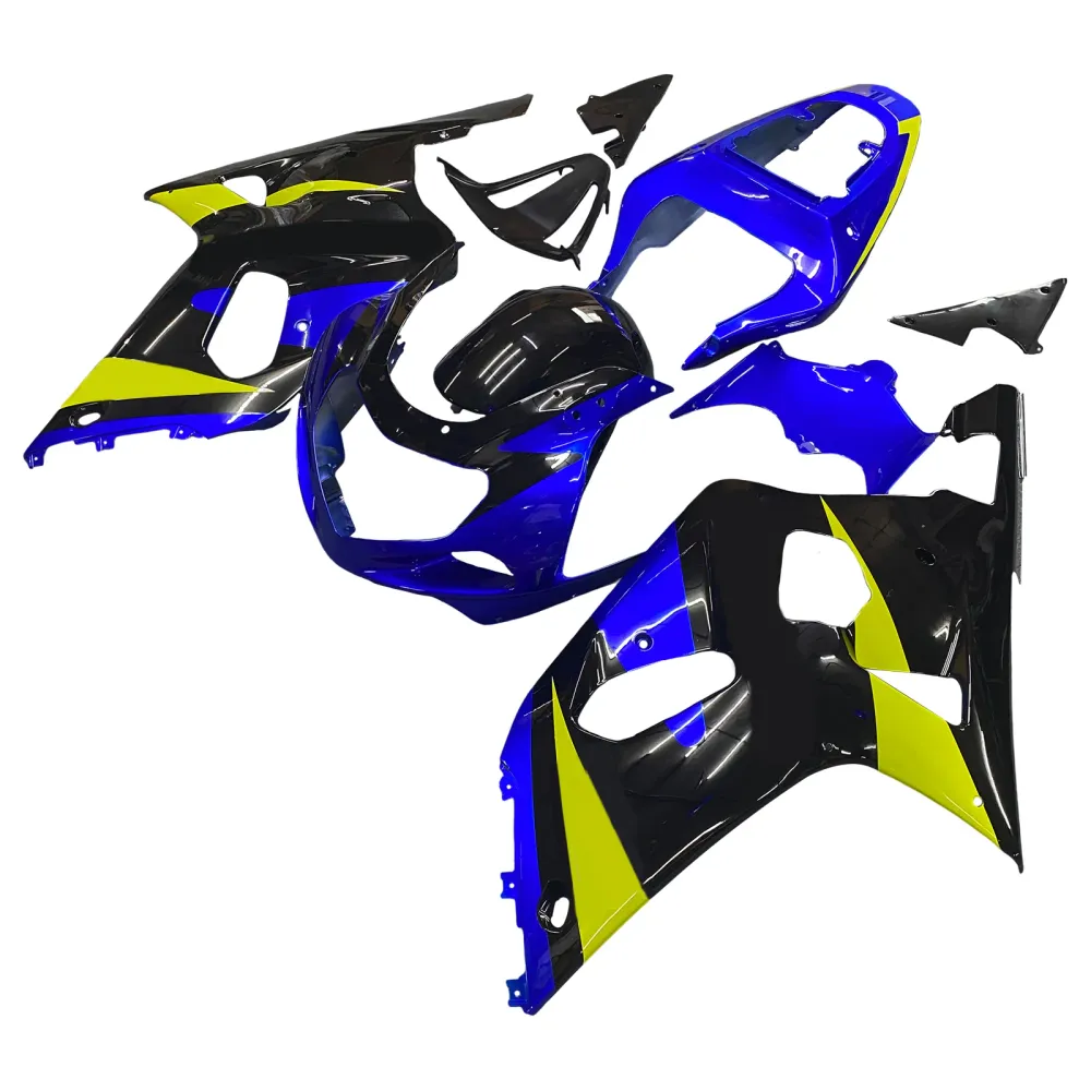 Suzuki GSXR 600 Azul 2001-2003 & Carenagens pretas GSXR Racing Genéricas