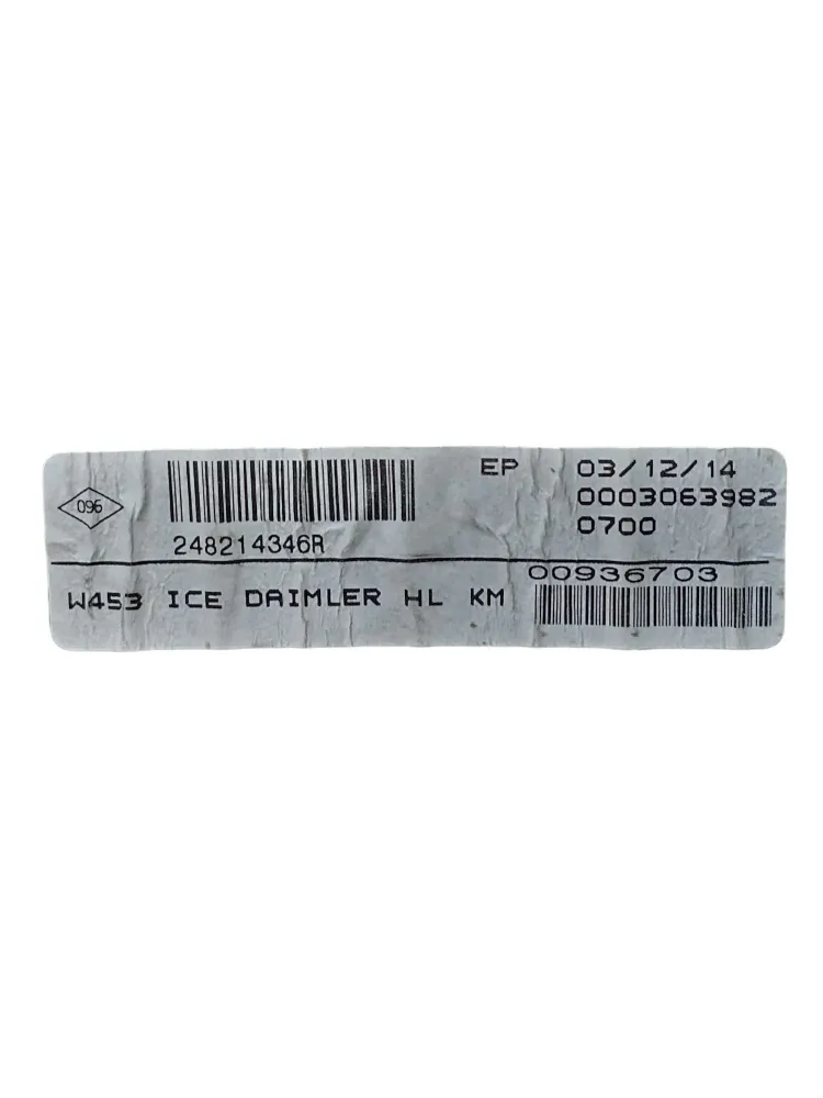 Tachimeter / Cought Smart Forfour W453 1.0 CoD de gasolina: 248214346r (2014-2021)