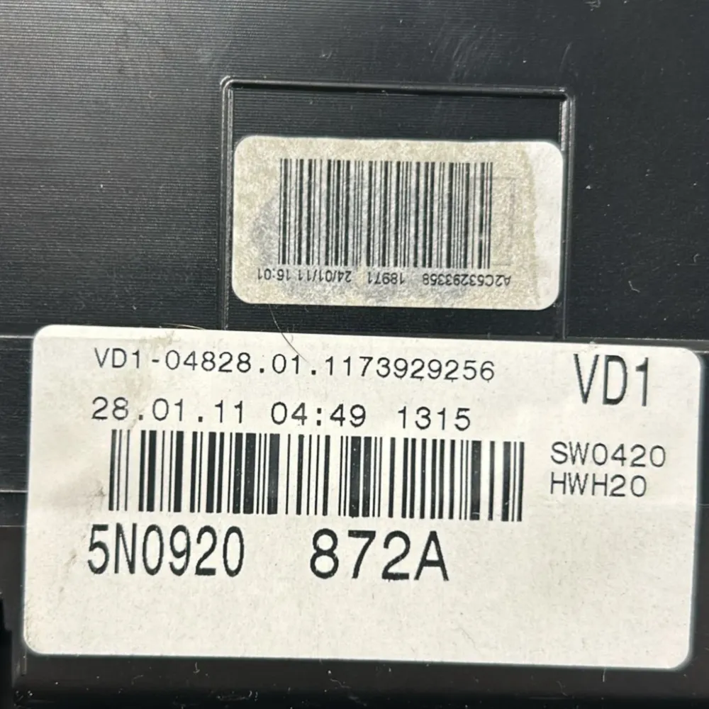 TACIMETER / TAGLIOMETERS Volkswagen Tiguan 5N 2.0 Diesel Cod: 5N0920872A (2007> 2016)