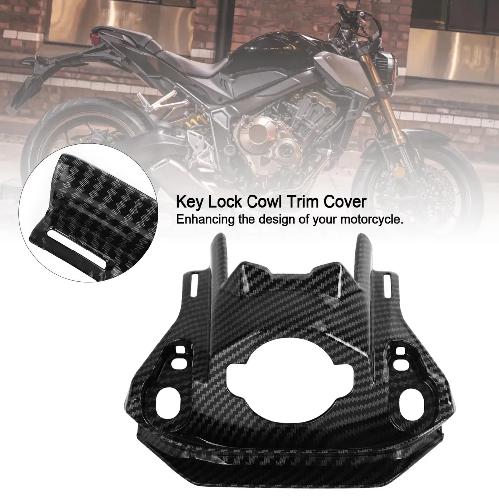 Tampa de acabamento da capota de trava de chave de carbono para Honda CB650R CBR650R 2019-2021 genérico