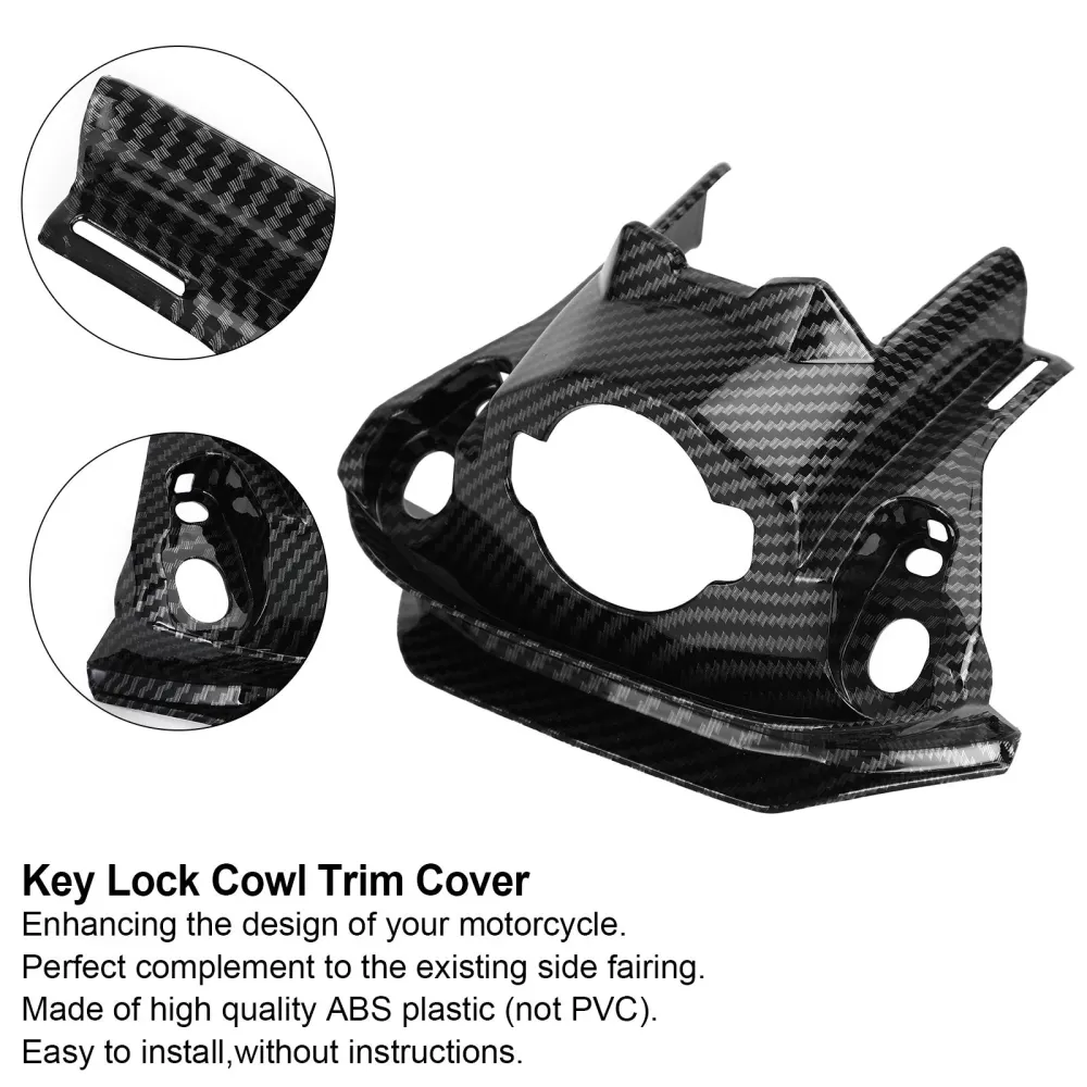 Tampa de acabamento da capota de trava de chave de carbono para Honda CB650R CBR650R 2019-2021 genérico