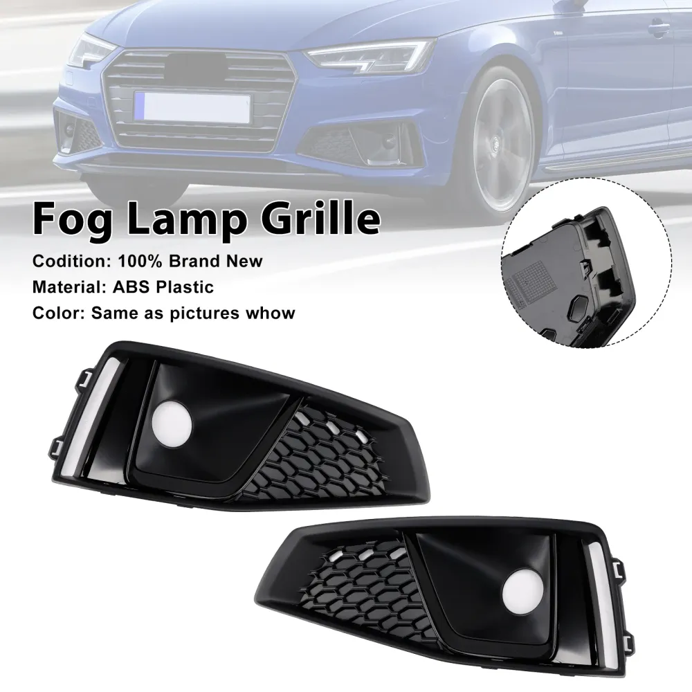 Tampa de acabamento em neblina frontal preta Fita Audi A4 B9 S-line S4 2018-2020