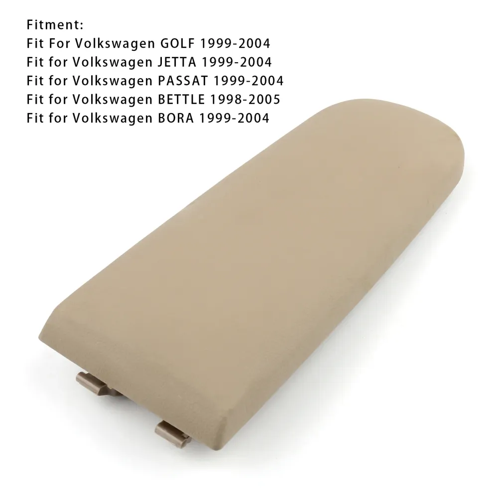 Tampa do console de apoio de braço de couro bege para vw mk4 jetta bora golfe 18d867173