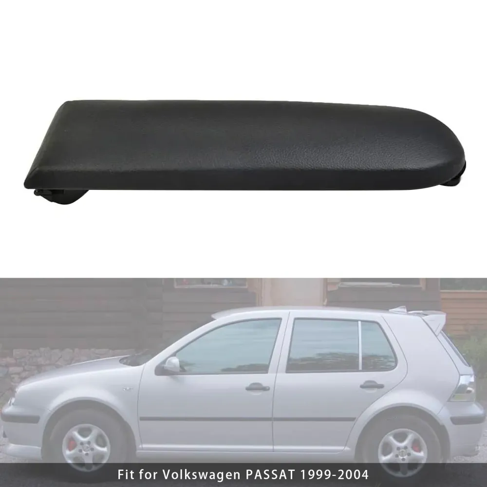 Tampa do console de apoio de braço de couro preto para vw mk4 jetta bora golfe 18d867173