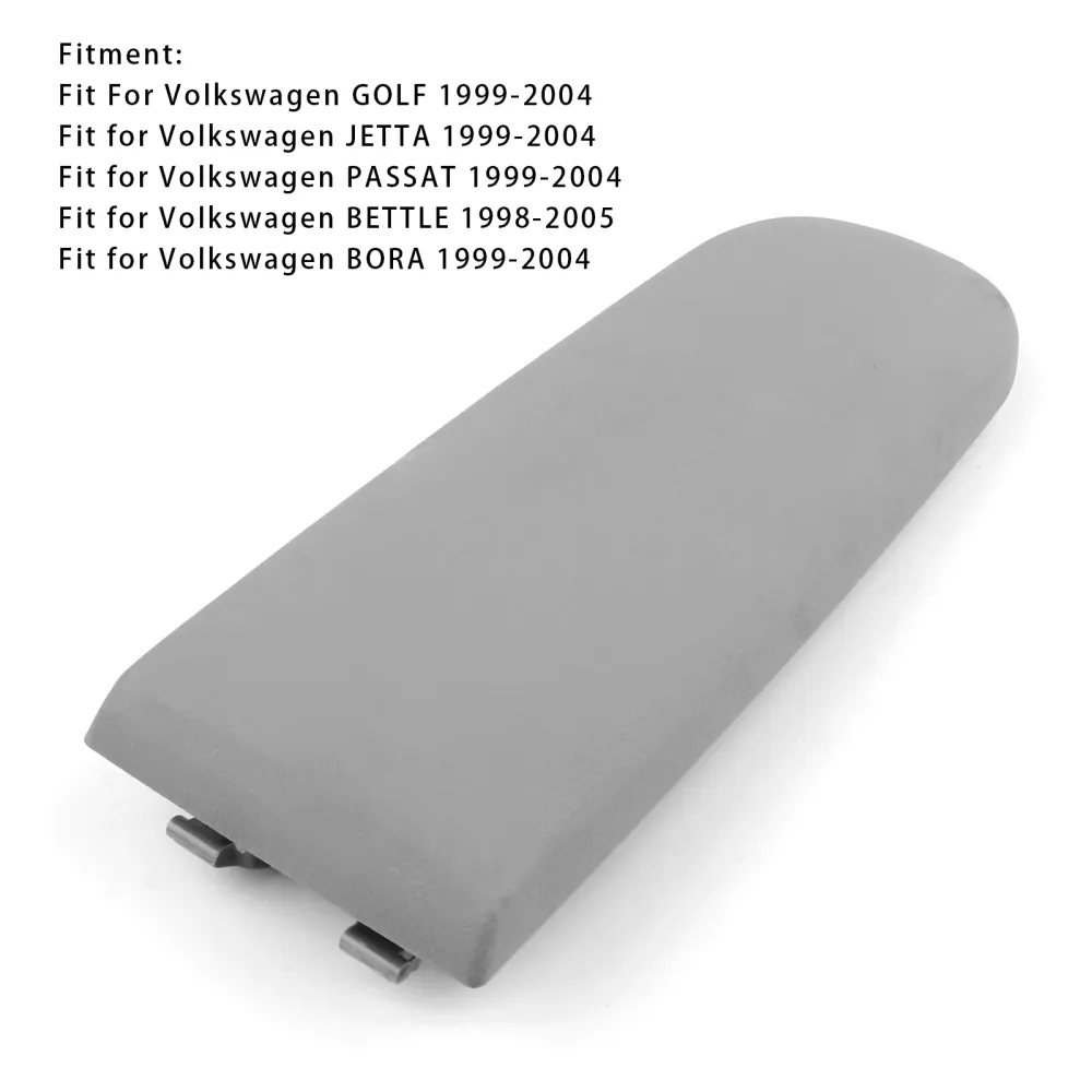 Tampa do console central de apoio de couro cinza para vw mk4 jetta bora golfe 18d867173