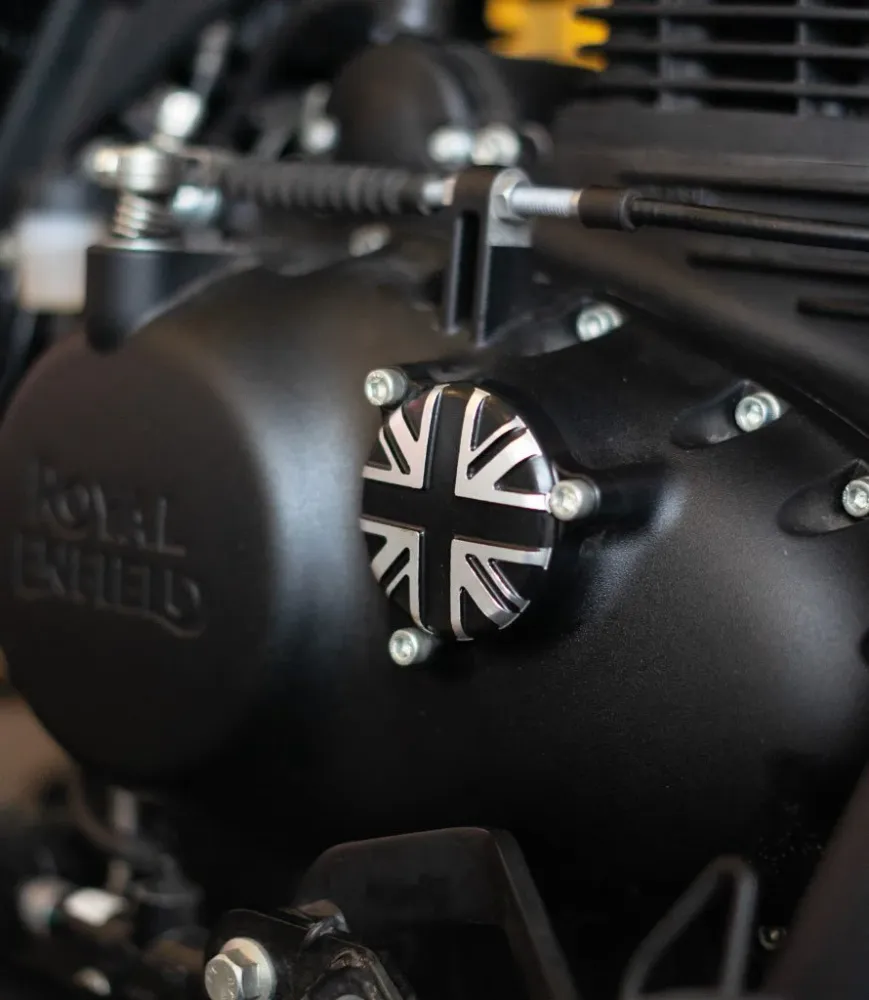Tampa do Cárter do Filtro de Óleo "Union Jack" para Royal Enfield 350cc - Cafe Twin