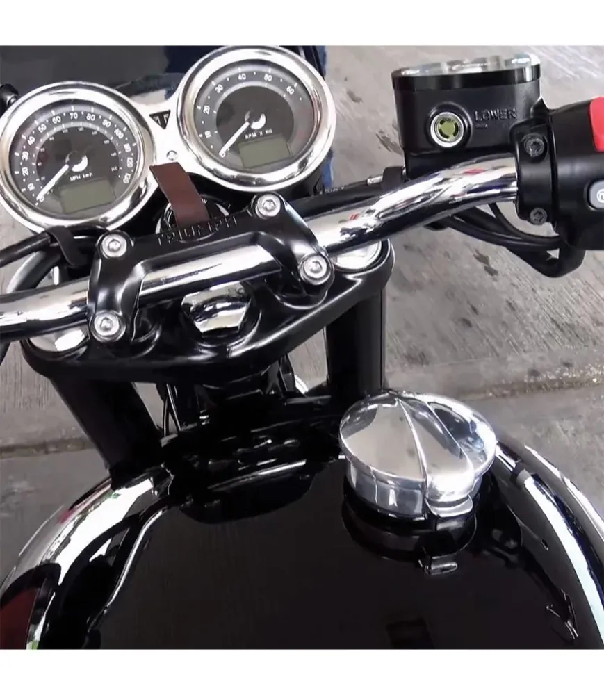 Tampa de Depósito Monza para Triumph - Prata Polida