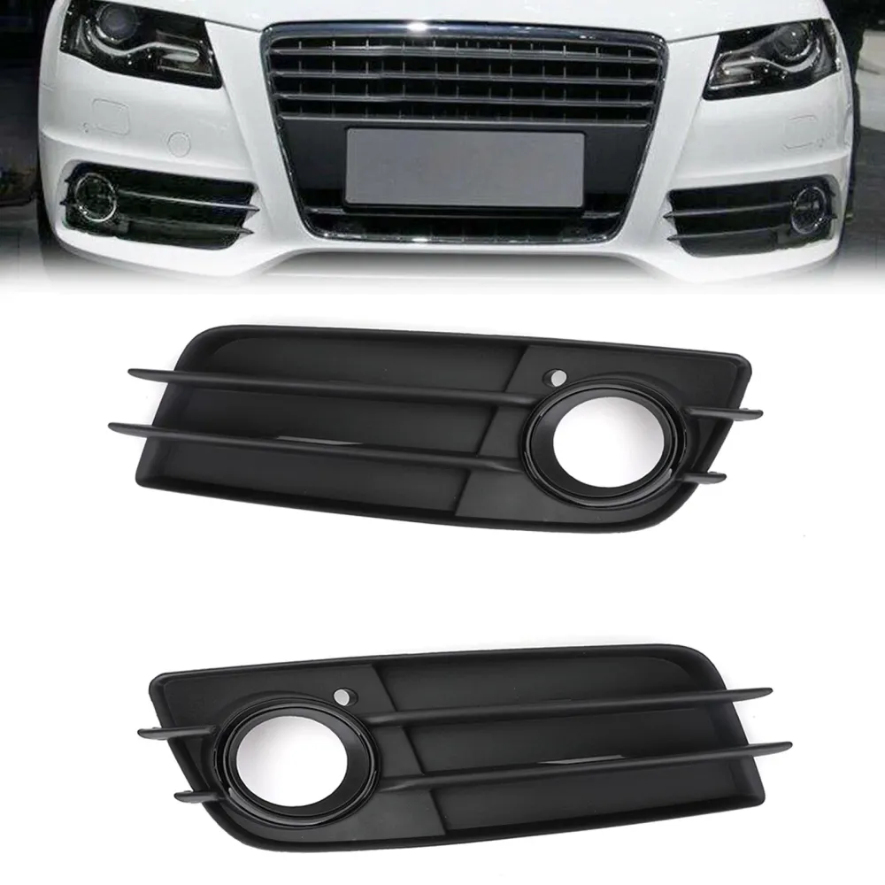 Tampa de grade de luz de nevoeiro preto de pára-choque dianteiro para Audi A4 S-line S4 2008-12 genérico