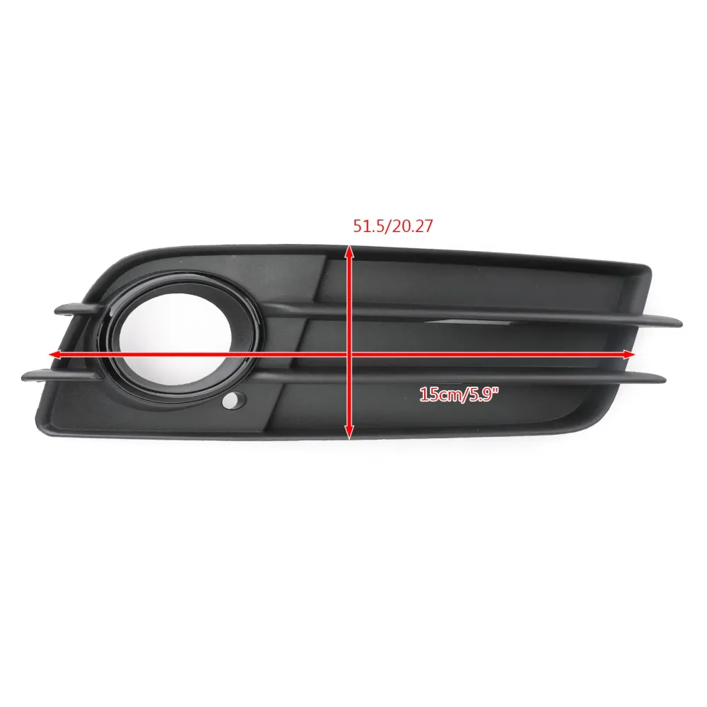 Tampa de grade de luz de nevoeiro preto de pára-choque dianteiro para Audi A4 S-line S4 2008-12 genérico