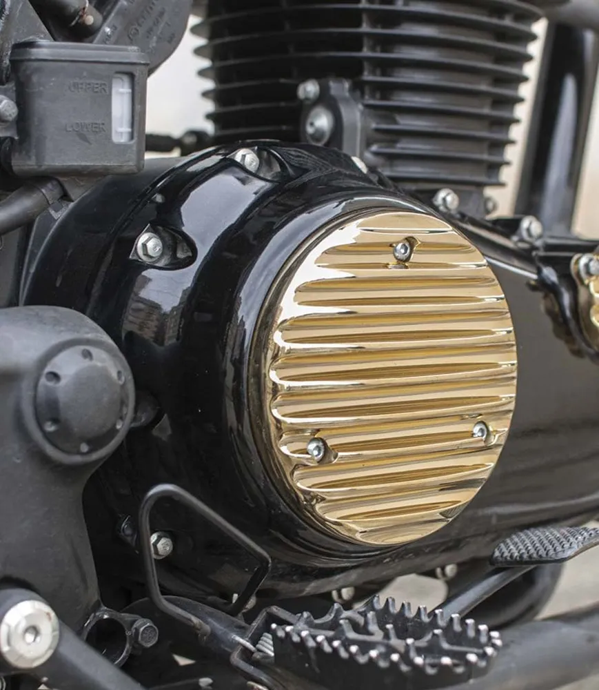 Tampa de Motor 'Ribbed' Dourada Direita para Honda