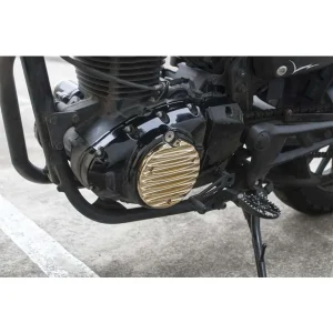Tampa de Motor 'Ribbed' Dourada Esquerda para Honda