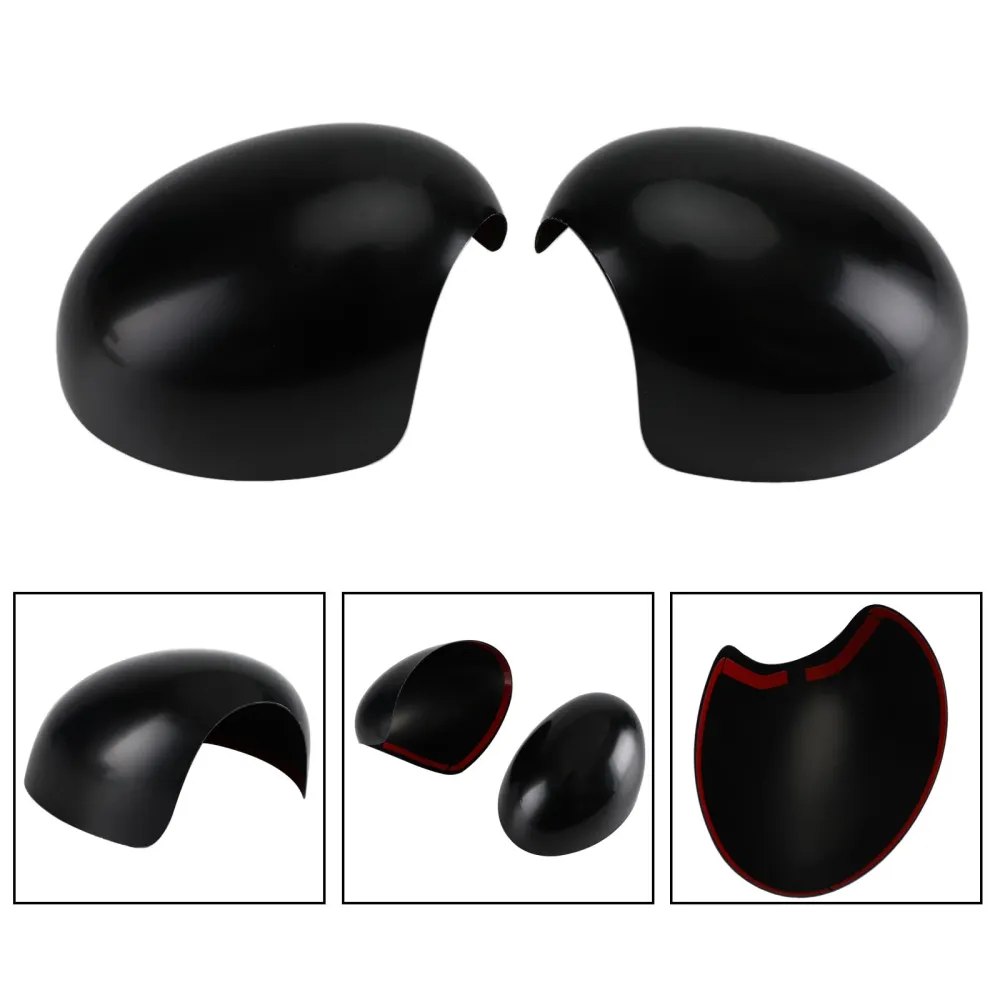 2 x tampas de espelho preto para mini cooper r55 r56 r57 alta qualidade
