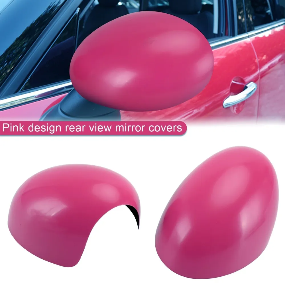 2 x tampas de espelho rosa para mini cooper r55 r56 r57 alta qualidade