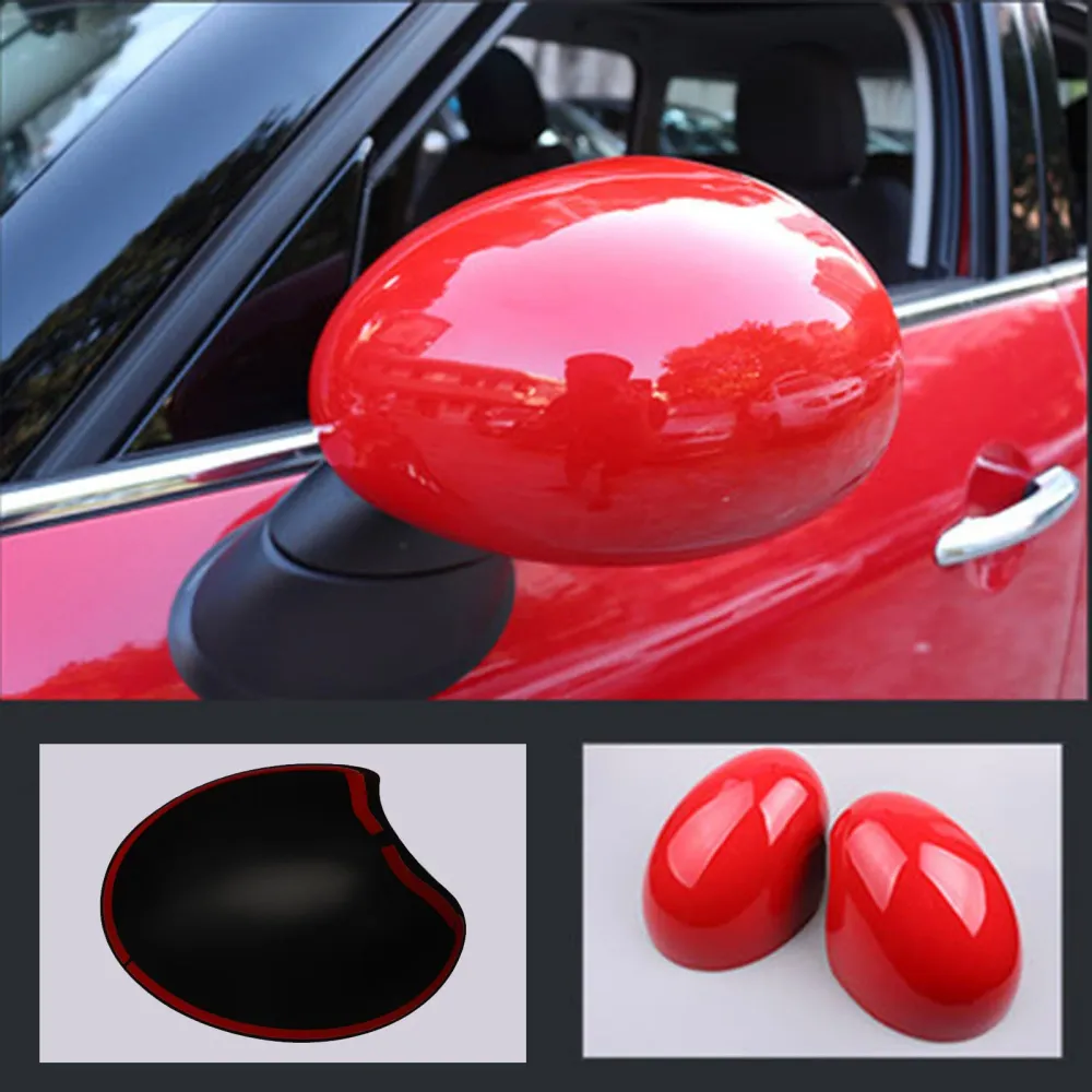 2 x tampas de espelho vermelho para mini cooper r55 r56 r57 alta qualidade