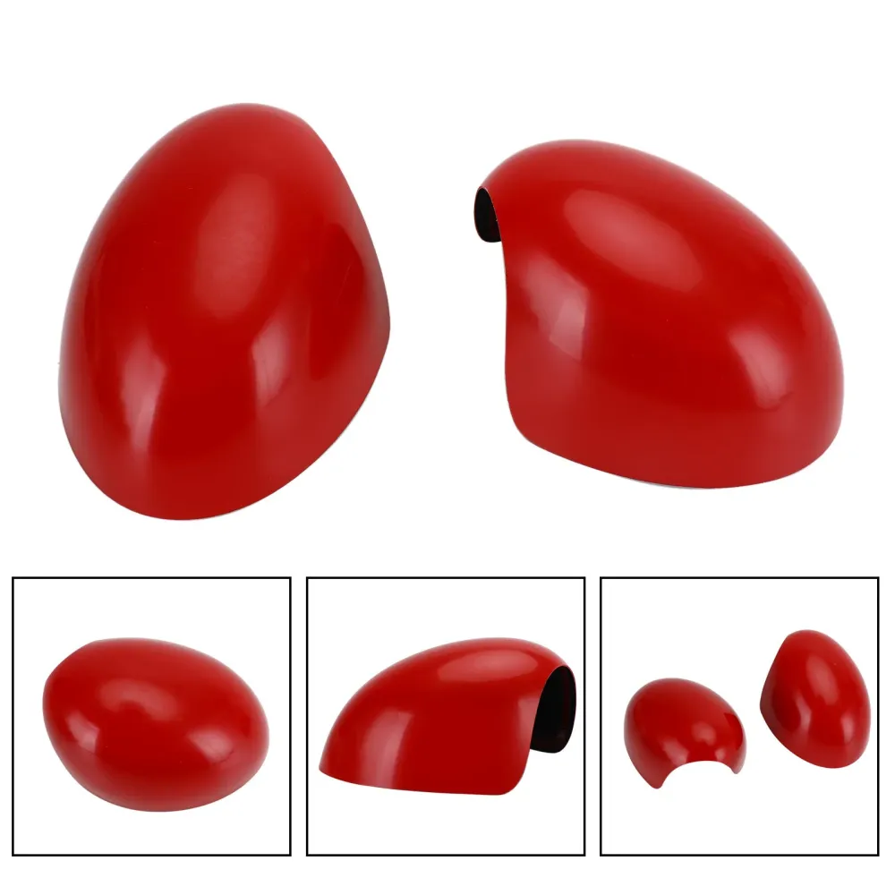 2 x tampas de espelho vermelho para mini cooper r55 r56 r57 alta qualidade