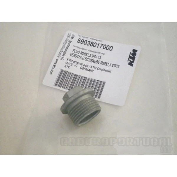 Tampão de Óleo Motor KTM PLUG M20X1,5 WS=13 (ver modelos)