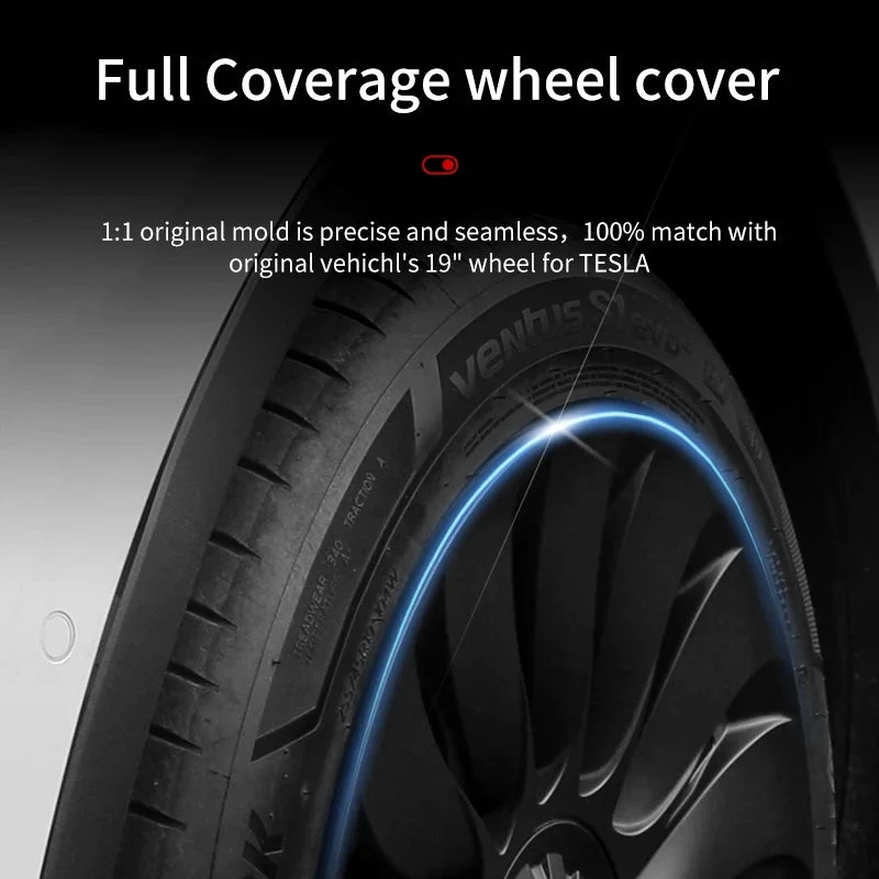 TESLA Y 19" CALOTAS STORM DE COBERTURA TOTAL - PRETO FOSCO