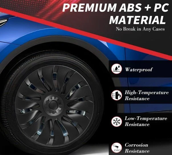 TESLA Y 19" CALOTAS STORM DE COBERTURA TOTAL - PRETO FOSCO