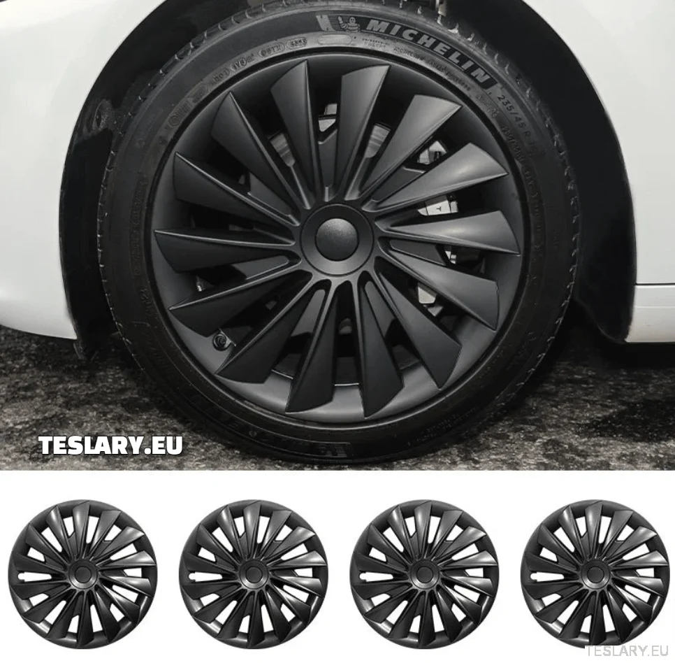 Tesla Modelo 3+ Highland 18" Capas de Roda Estilo Blade - Preto Fosco