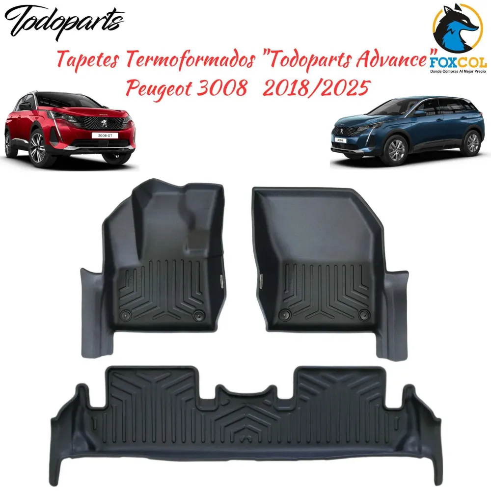 Tapetes Termoformados Foscos Todoparts Peugeot 3008 Ano 2018 2025