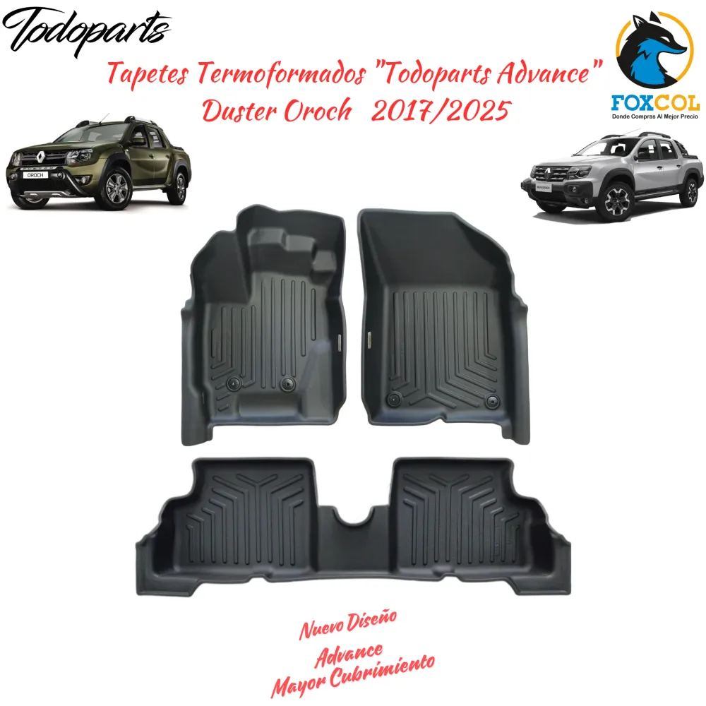 Tapetes Termoformados Todoparts Advance Renault Duster Oroch 2017 2025
