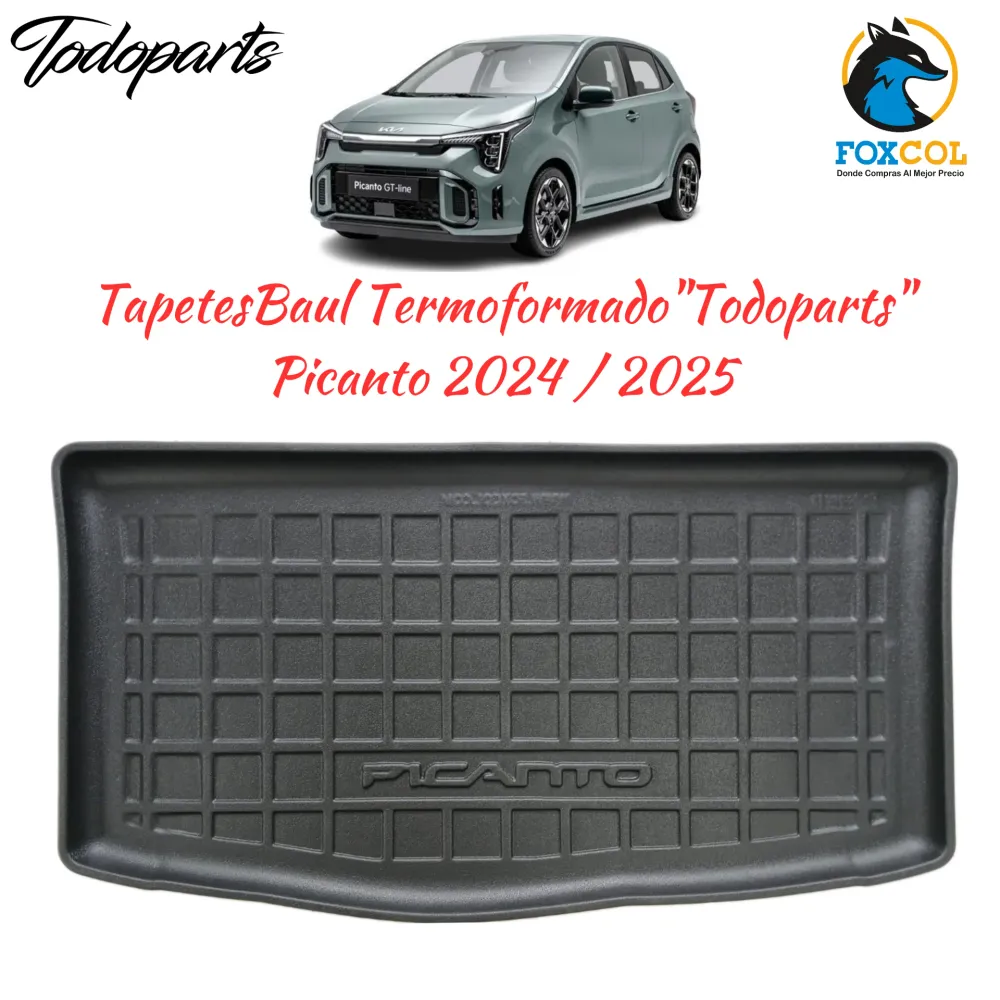 Todoparts Tapete Porta-malas Termoformado 3mm Kia Picanto 2018 2025