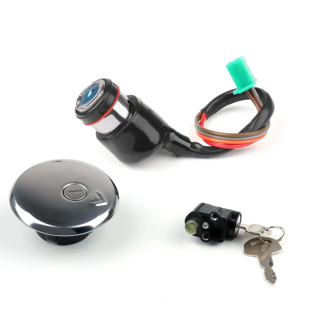 Trava do interruptor de ignição & Conjunto de chaves para tampa de combustível Suzuki GN125 1982-2001 Genérico